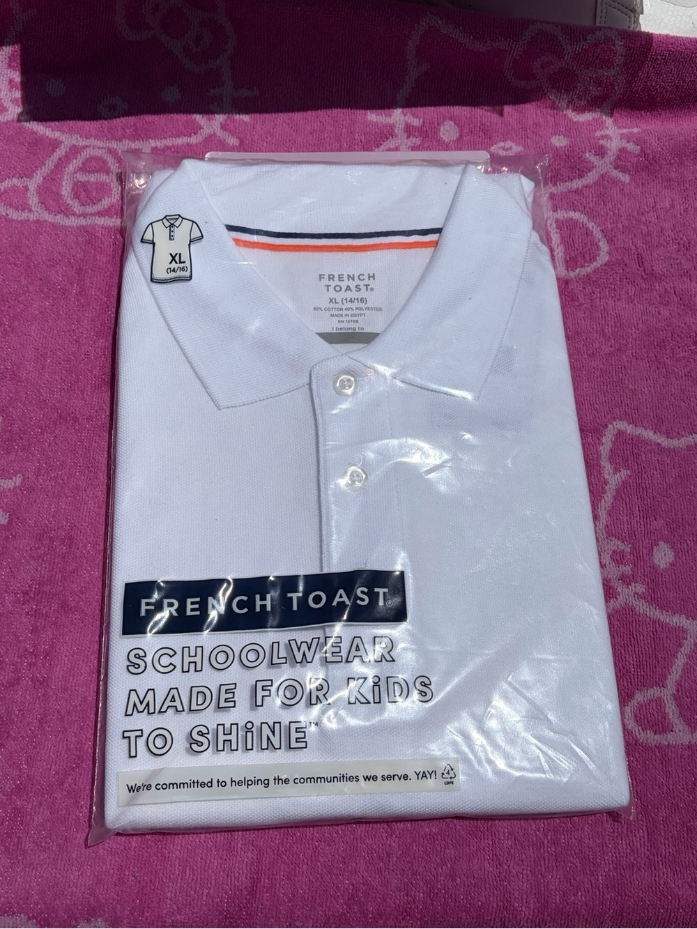 French Toast White Kids Polo Shirt